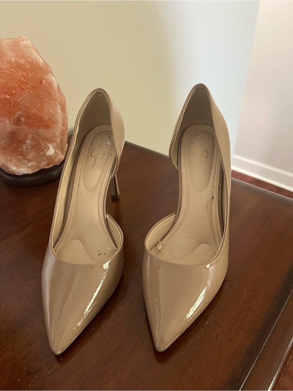 Jessica Simpson Nude Patent Pointed-Toe Stiletto Pumps